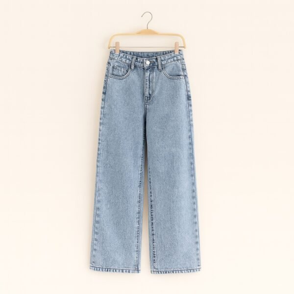 Vintage Wide Leg Jeans with Bow Detail