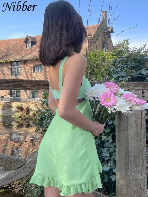 Summer Green A-Line Mini Dress - Image 4