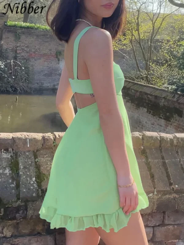 Summer Green A-Line Mini Dress - Image 6